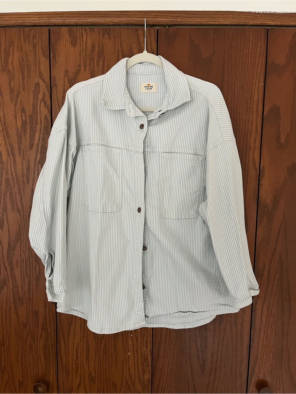 Marine Layer striped shirt jacket